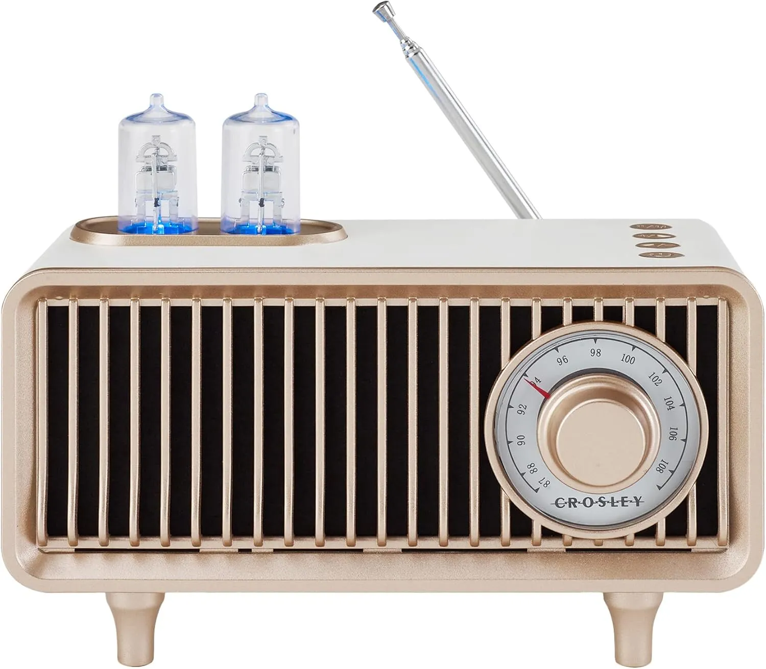 Crosley CR3043A-WS Milton Portable Rechargeable FM Radio with Bluetooth Receiver and USB Playback, White Sand