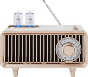 Crosley CR3043A-WS Milton Portable Rechargeable FM Radio with Bluetooth Receiver and USB Playback, White Sand