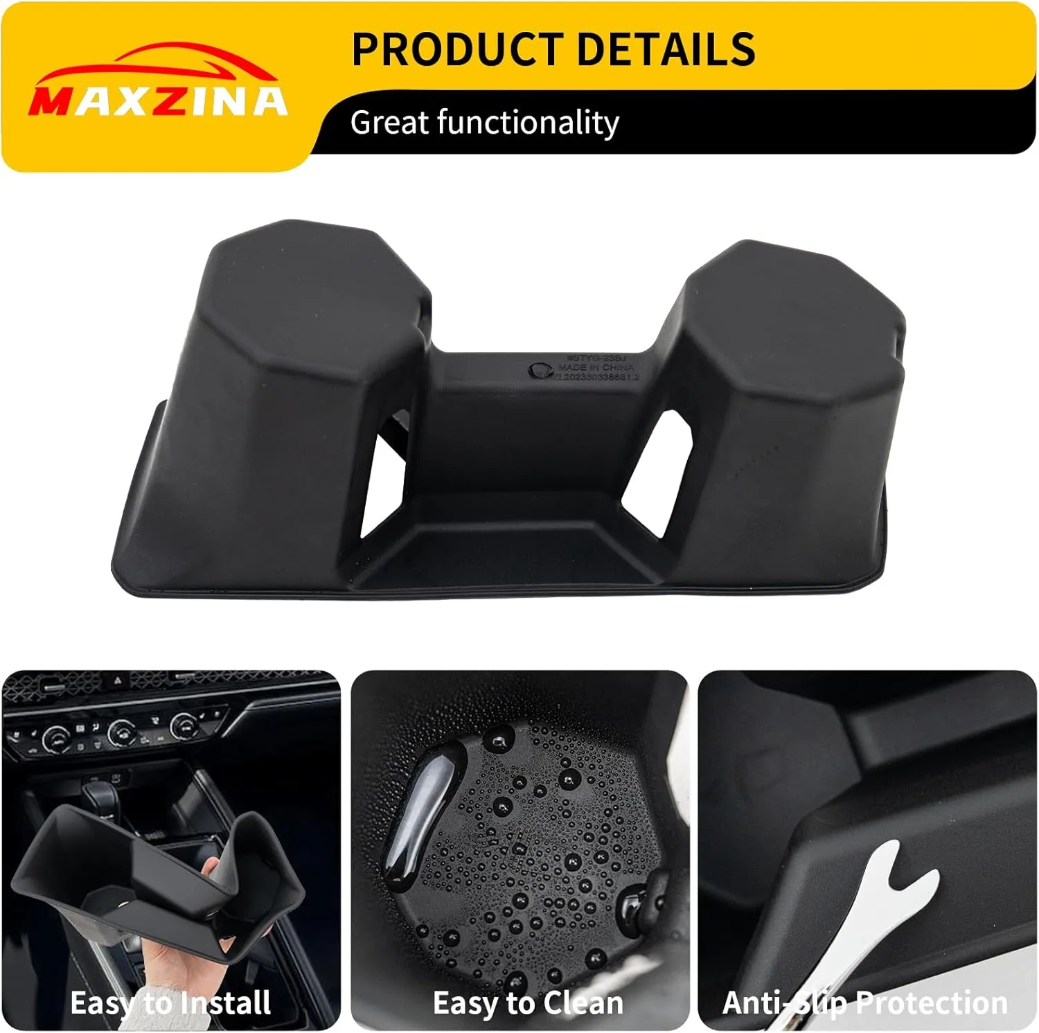 Cup Holder Compatible with 2023-2025 Honda Accord TPE Insert Center Console Cup Holder Soft Black Bottle Holder Interior Decoration for 2024 Accord Accessories