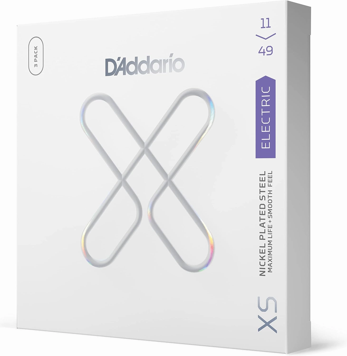 D'Addario Guitar Strings - XS Nickel Coated Electric Guitar Strings - XSE1149 - Maximum Life with Smooth Feel & Exceptional Tone - For 6 String Guitars - 11-49 Medium, 3-Pack