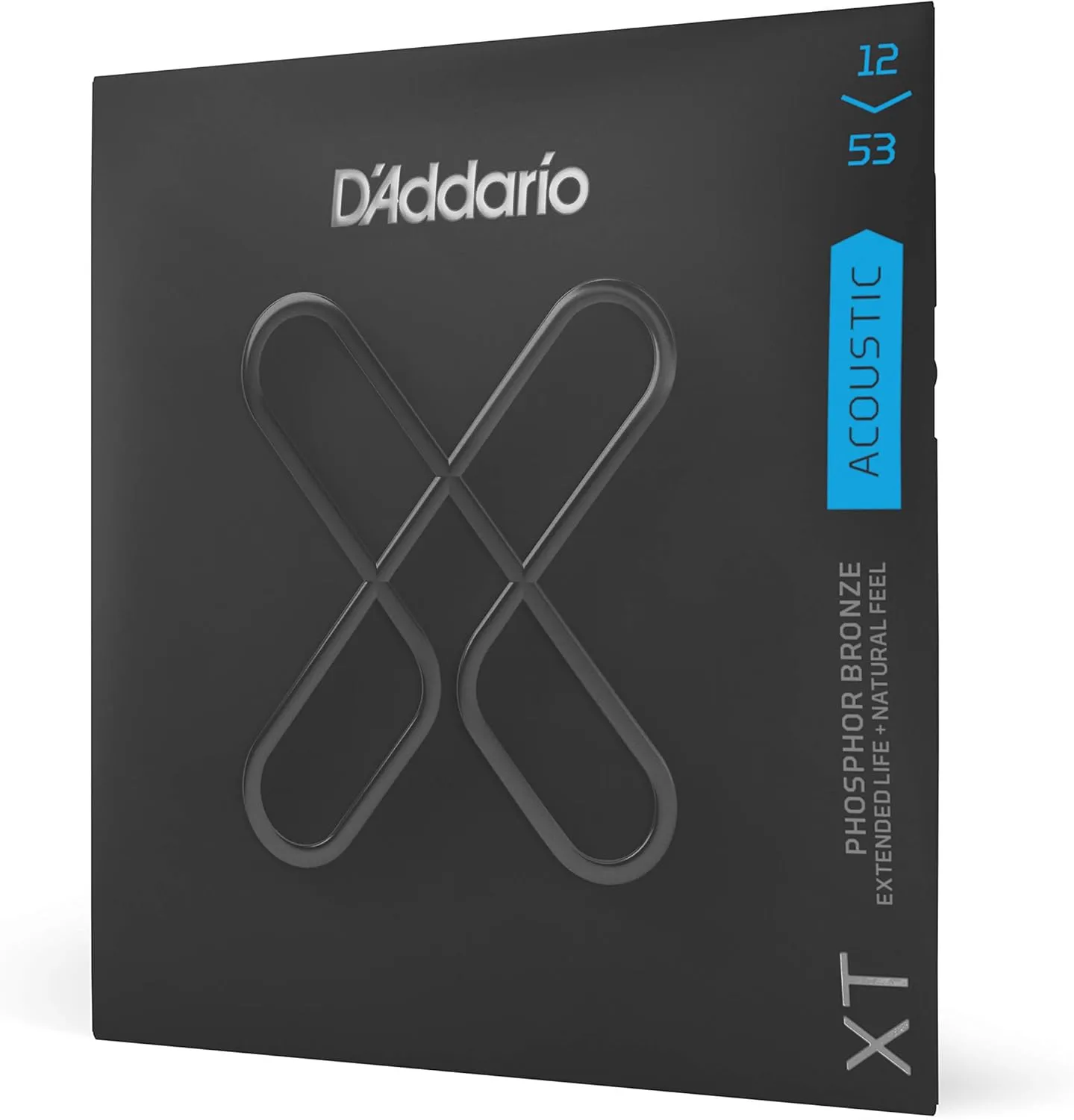 D'Addario Guitar Strings - XT Phosphor Bronze Coated Acoustic Guitar Strings - XTAPB1253 - Extended String Life with Natural Tone & Feel - For 6 String Guitars - 12-53 Light