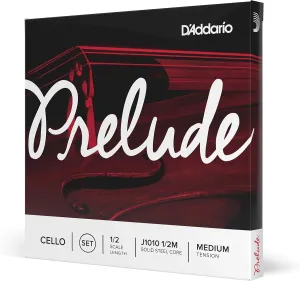 D'Addario Prelude Cello String Set, 1/2 Scale, Medium Tension