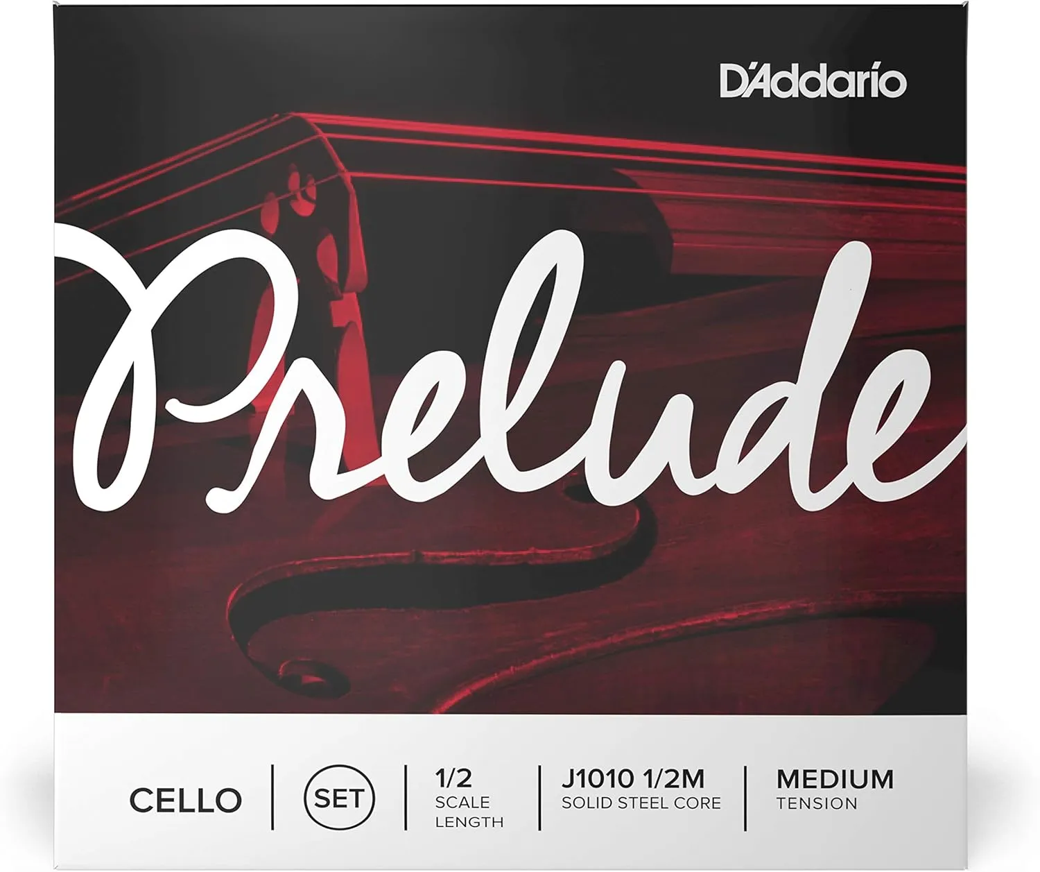 D'Addario Prelude Cello String Set, 1/2 Scale, Medium Tension