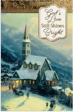 DaySpring - Thomas Kinkade - God’s Love Still Shines Bright - 50 Bulk Christmas Boxed Cards, NRSV (J7189)