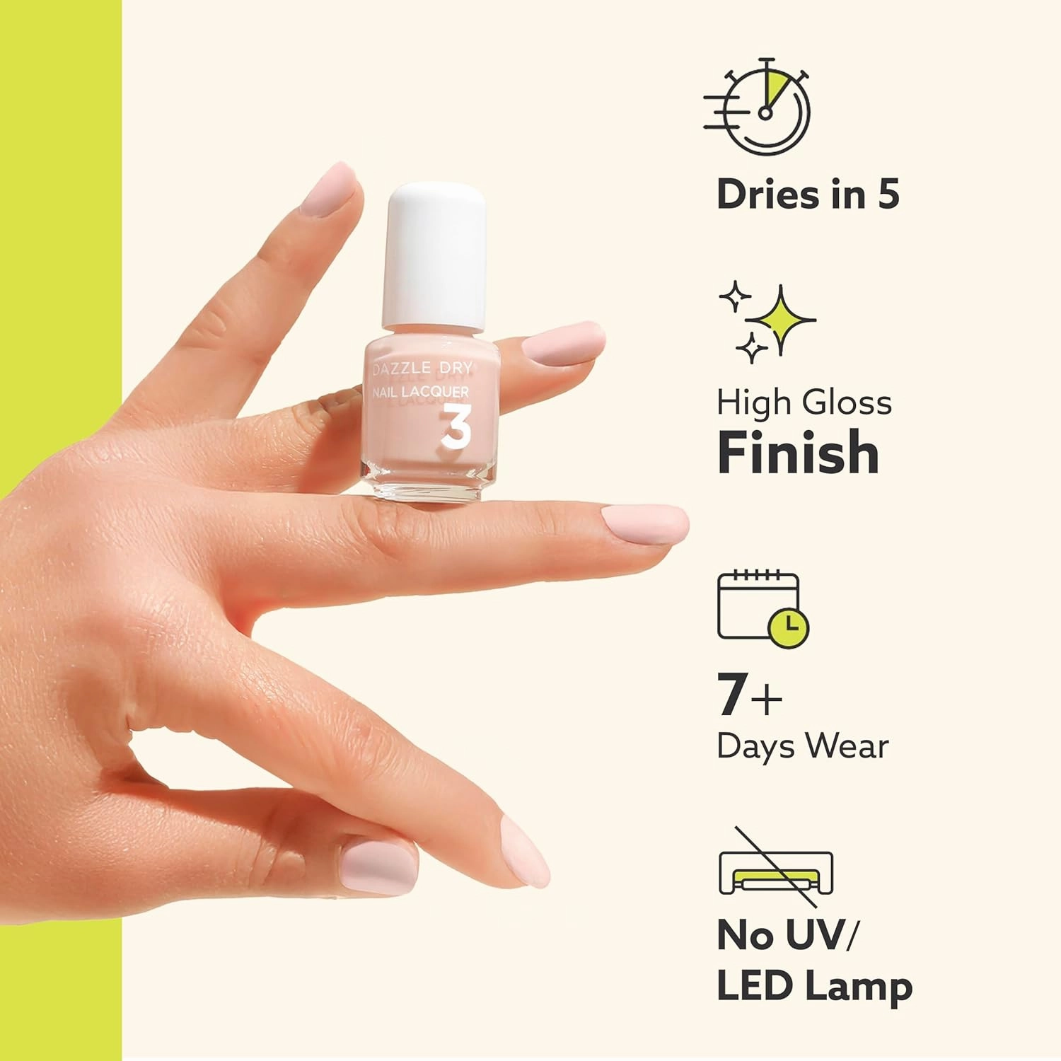 Dazzle Dry Mini Kit 4 Step System - Heart of Fire, a beautiful bright hot pink. Full coverage, cream. (5 Piece Kit / 5 Manicures)