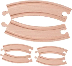 DECHOUS 6pcs Wooden Train Track Play Expandable Railway Accessories for Develops Fine Motor Skills Hand Eye Coordination Compatible with Various Train Natural Construction