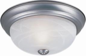 DESIGNERS FOUNTAIN 2-Light Flush Mount Ceiling Light, 11 Inch Lighting Fixture for Kitchen, Bedroom, Bathroom, and Hallway, White Alabaster Glass, Pewter, 1257S-PW-AL