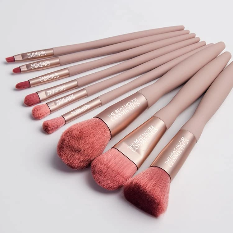 DIAMONDS R 4EVER 9 PIECE LUXURY BRUSH SET (Poochie Pink) Pink | Premium Synthetic Brush Set | Powder Foundation Contour Blush Concealer Eye Shadow Blending Liner Make Up Brush Kit