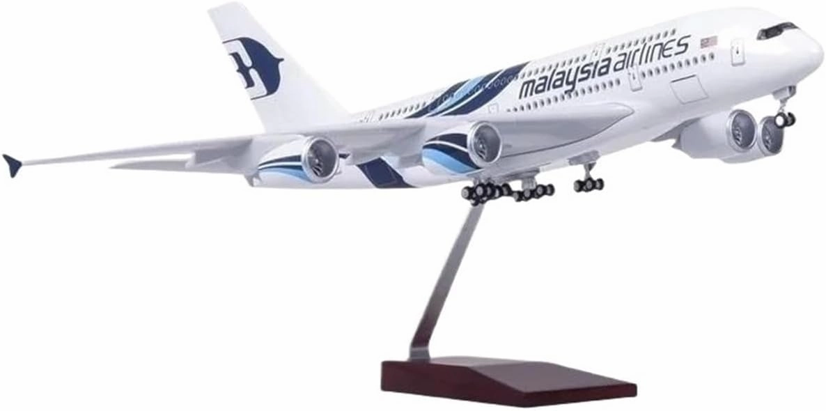 Diecast Plane Model 1/160 for A380 Resin Die-Casting Airplane Model with Light & Wheels Collectible (with Light)