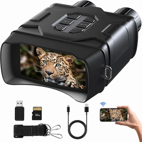 Digital Infrared Night Vision Goggles - 4''/3'' Night Vision for Viewing in 100% Darkness-4K UHD/4K Video for Hunting, Camping, Birds Watching