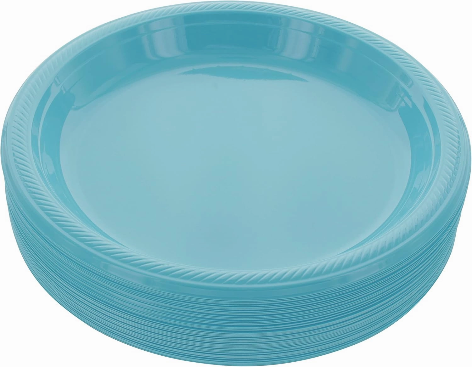 Disposable Plastic Dinner Plates, Blue, 10.4 Inches, Strong and Sturdy for Party, Dinner, Holiday, Picnic, Travel - Pack of 50