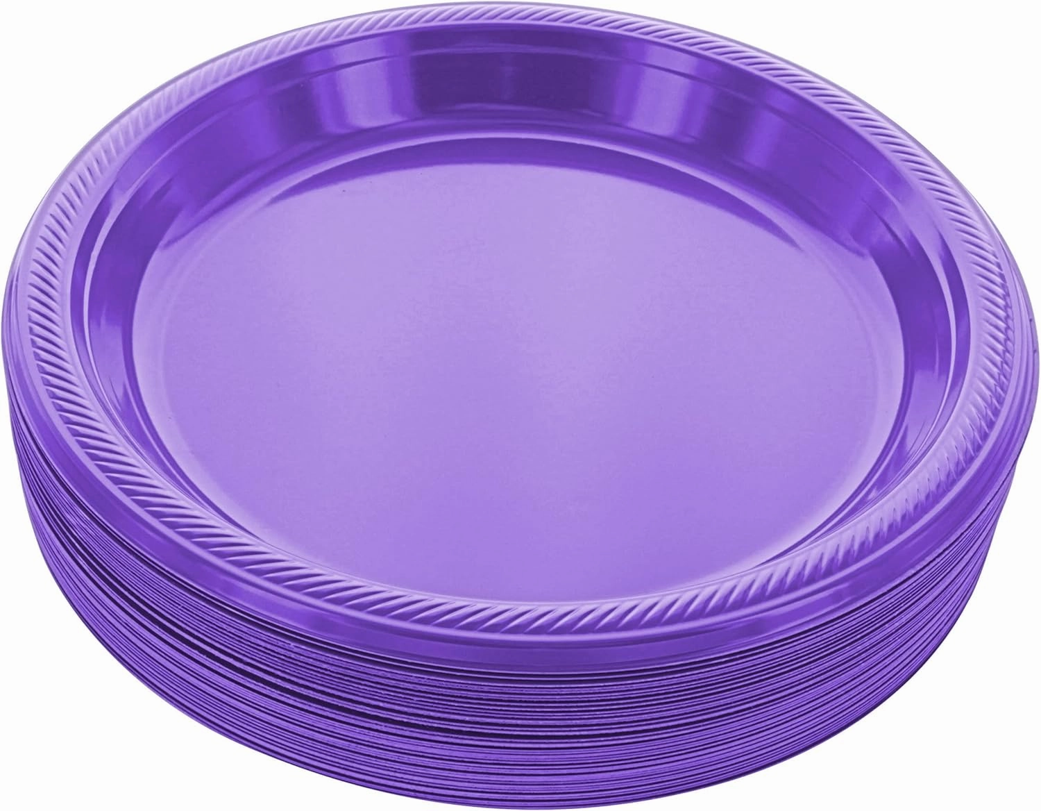 Disposable Plastic Plates Purple, 10.4 Inches Plastic Dinner Plates, Strong and Sturdy Disposable Plates for Party, Dinner, Holiday, Picnic, or Travel Party Plates, Pack of 50