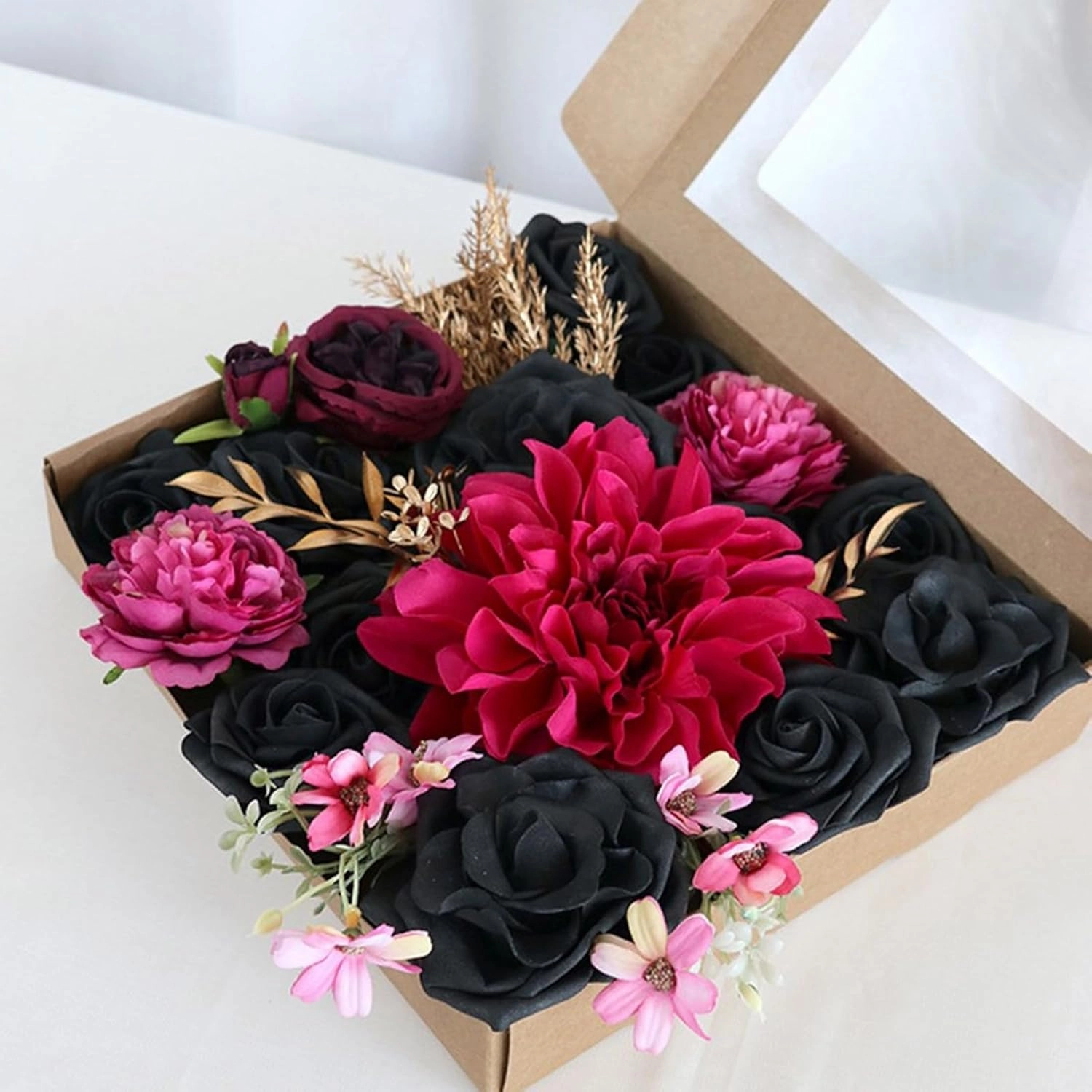Distinctive Roses Box Portable Flower Packaging Box Wedding Decoration Bag Handbag For Birthday