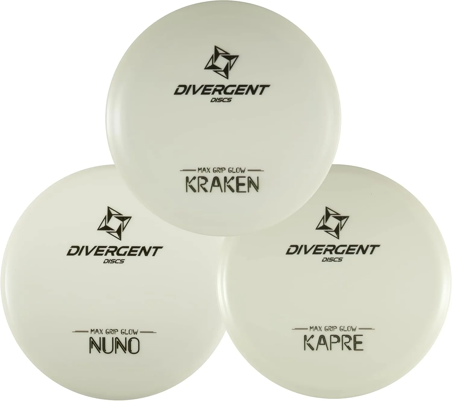 Divergent Discs 3-Disc Glow in The Dark Disc Golf Set - Disc Golf Equipment Bulk Set