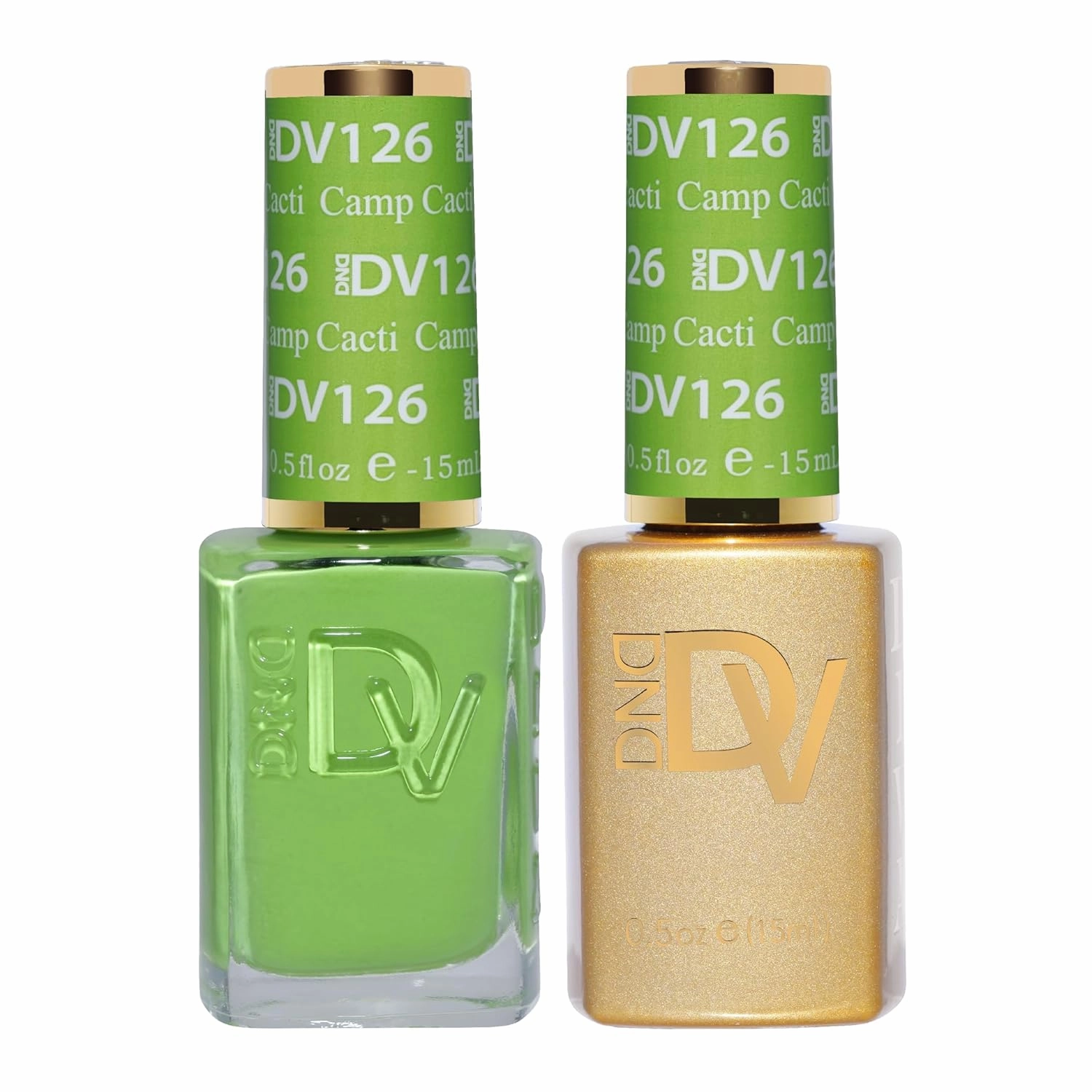 DND Diva Gel Polish Set, Soda Poppin Collection, UV/LED Gel Polish and Air Dry Nail Lacquer, Matching Chip-Free Polish Duo, 126 Camp Cacti, 0.5 Fl Oz