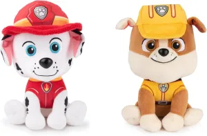 Donna's Home Emporium SpinMaster Gnd Patrol Pals 6" Plush Stuffed Animal Bundle of 2 Characters, Marshall and Rubble Officially Licensed