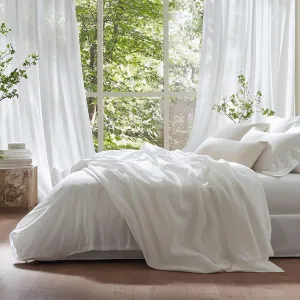 Double Stitch Cotton Tencel Sheet - Bed Sheets Set Queen Size, 4Pc Luxury Hotel Bedding Set, Soft, Cooling & Breathable for Hot Sleepers, Deep Pocket Up to 16 Inches, Bright White