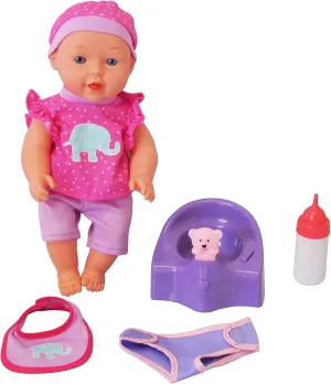 Dream Collection 12" Baby Doll with Musical Potty in Pink
