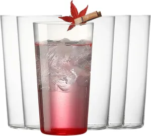 Drinking Glasses 13.3oz, Thin Collins Glasses Set of 6,Clear Tall Glass Cups For Water, Juice, Beer, Drinks, and Cocktails and Mixed Drinks (6pcs CollinsGlass 136cm)
