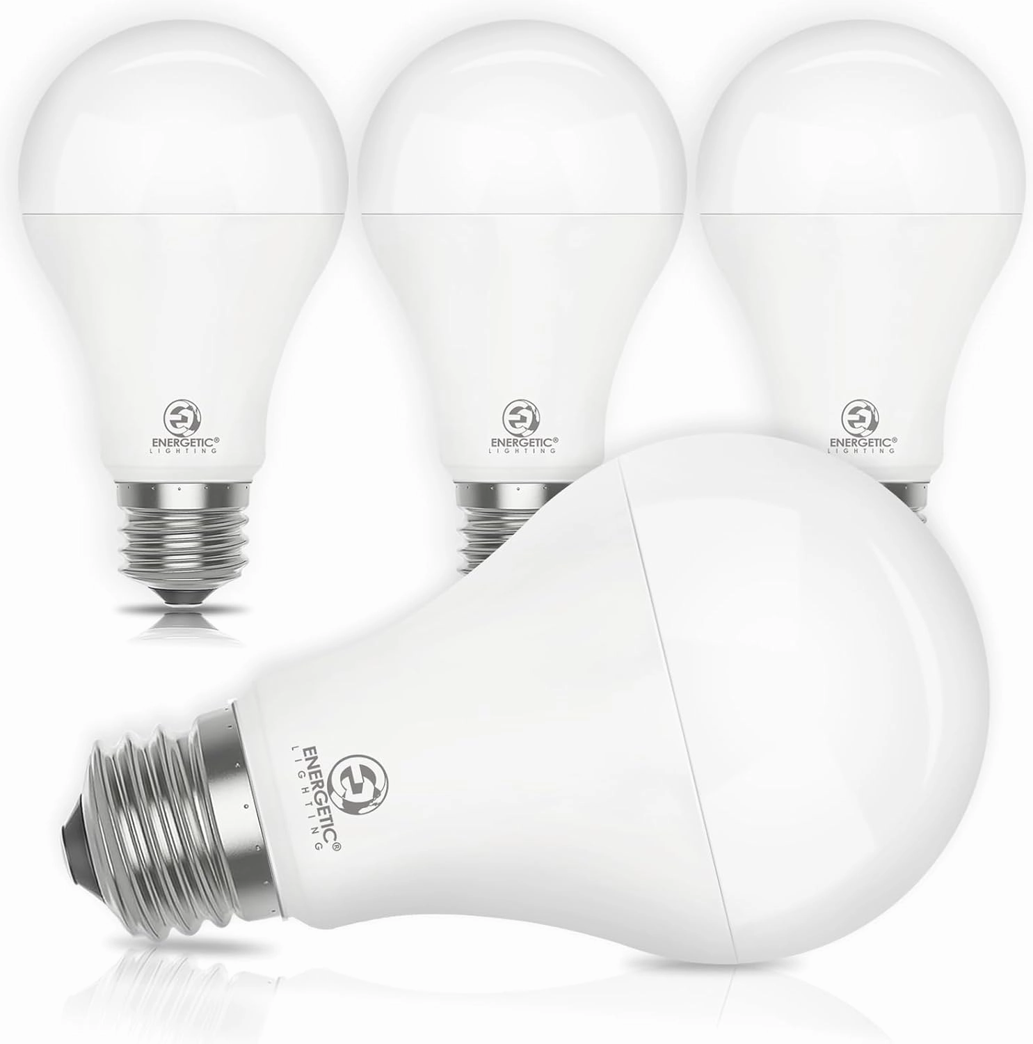 E ENERGETIC LIGHTING 4 Pack 150 Watt Equivalent LED Light Bulb, Super Bright A21 Light Bulb, Daylight 5000K, 2600 High Lumens LED Bulb, Non-Dimmable, E26 Base, UL Listed