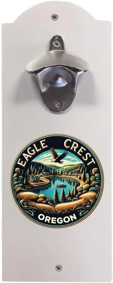 Eagle Crest Oregon Souvenir Destination Wall Mounted Bottle Opener White White