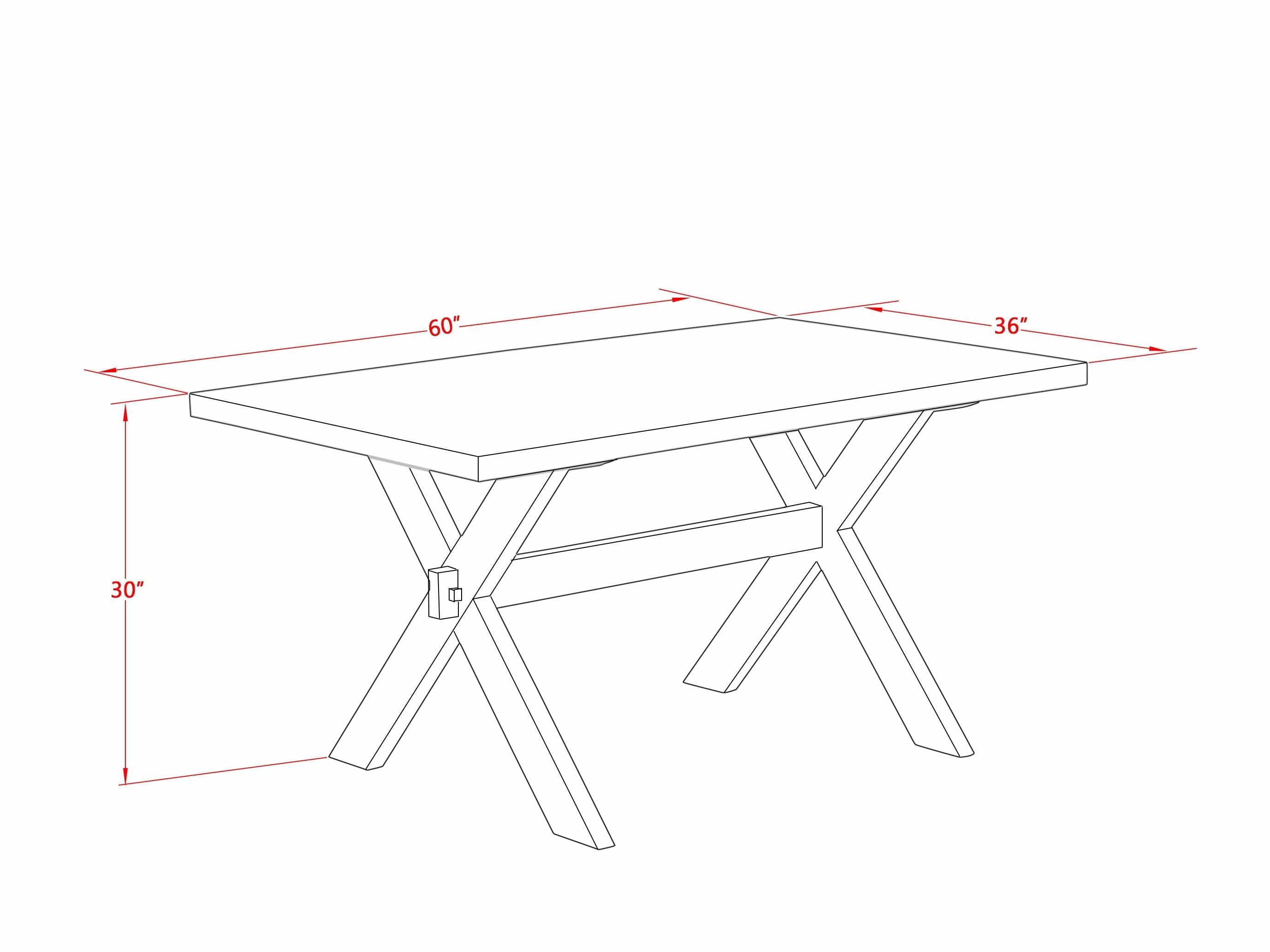 East West Furniture X796GA740-7 7 Piece Kitchen Table Set Consist of a Rectangle Dining Table with X-Legs and 6 Dahlia Linen Fabric Parson Dining Chairs, 36x60 Inch, Multi-Color