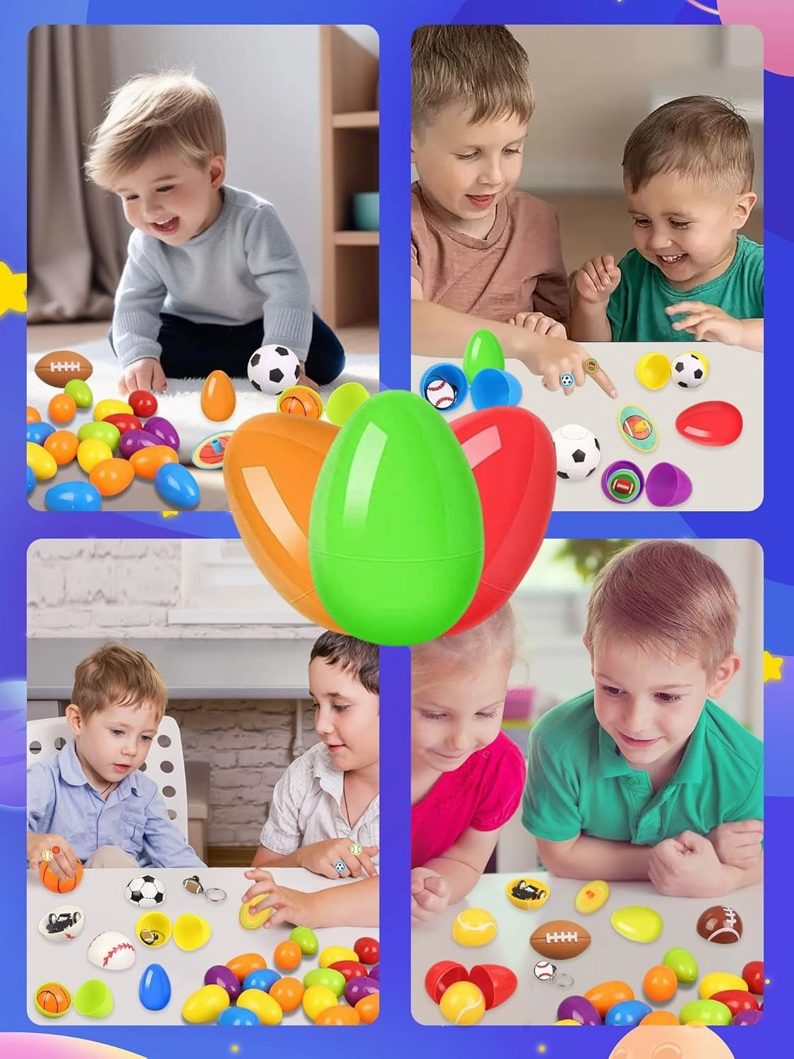 Easter Surprise Egg Toys - 32 Eggs with Balls Kids Party Favor School Classroom Prizes for Classmate Teens Boys Blind Mystery Box Fillers