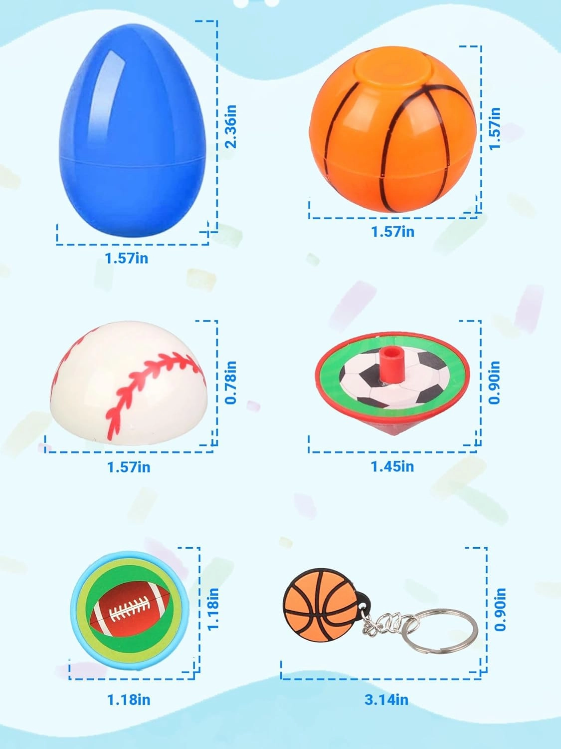 Easter Surprise Egg Toys - 32 Eggs with Balls Kids Party Favor School Classroom Prizes for Classmate Teens Boys Blind Mystery Box Fillers