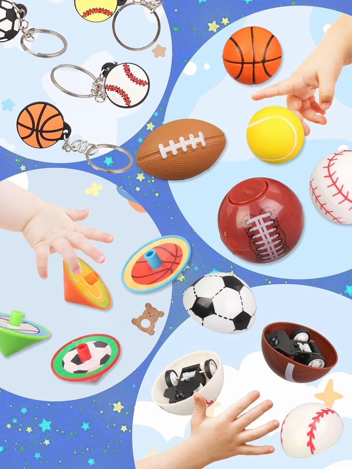 Easter Surprise Egg Toys - 32 Eggs with Balls Kids Party Favor School Classroom Prizes for Classmate Teens Boys Blind Mystery Box Fillers