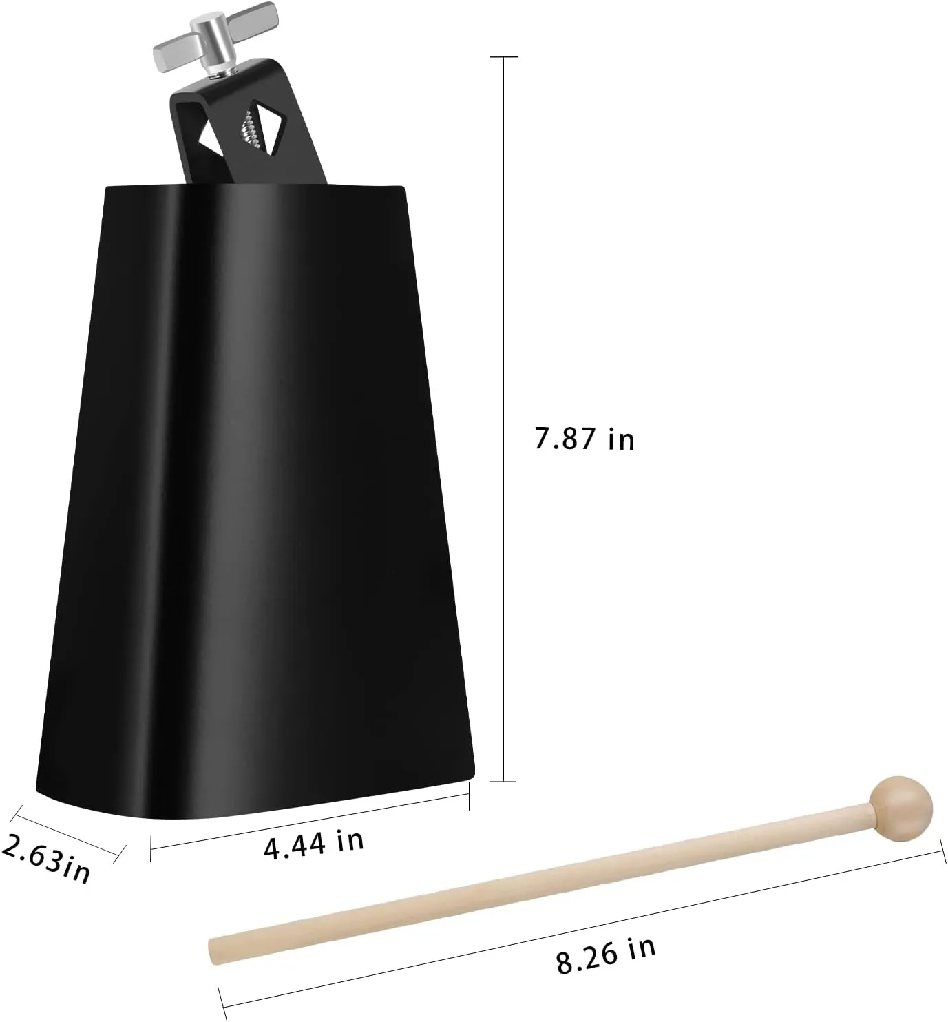 Eastrock 6 inch Metal Steel Cow Bells Noise Makers Hand Percussion Cowbell with Stick for Drum Set