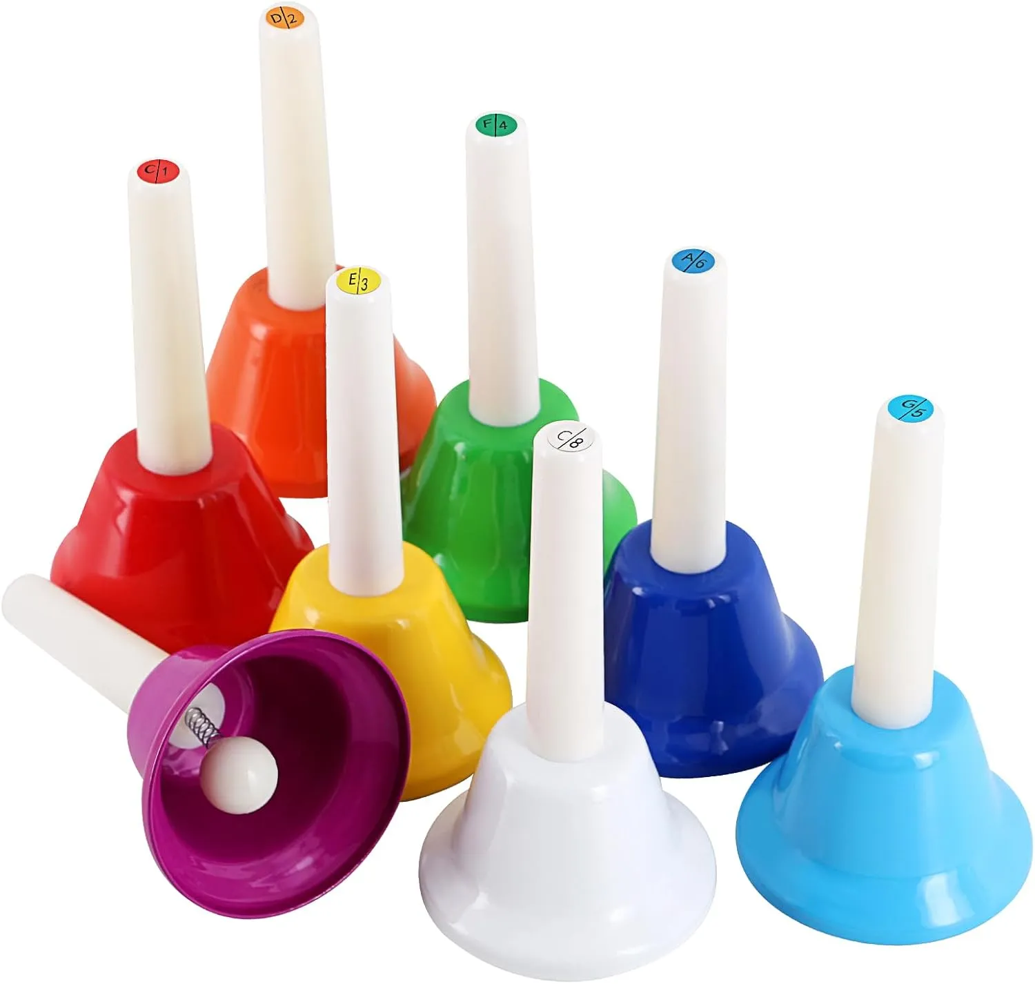 Eastrock Handbells, Hand Bells Set 8 Note Musical Bells for Toddlers Children Kids Adults, Used for Festival, Musical Teaching, Church Chorus, Wedding, Family Party