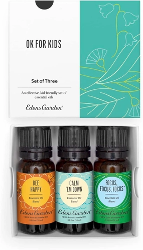 Edens Garden OK For Kids Essential Oil 3 Set – 100% Pure Therapeutic Grade, Undiluted Aromatherapy Scents For Slime Making, Diffusers & Humidifiers – No Fragrance Oils, Gentle & Natural, 10 ml/ 3 Pack