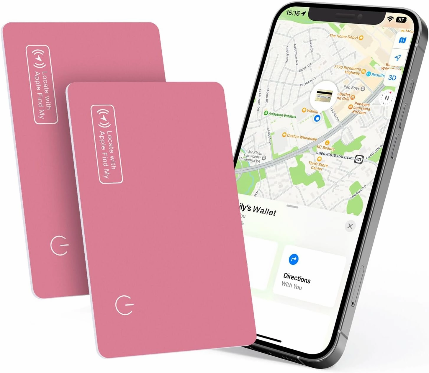 Eelexa Wallet Tracker Card, Rechargeable Thin Luggage Tracker, Works with Apple Find My (iOS Only), Item Finder for Wallet, Suitcase, ID Card, IP68 Waterproof, 2 Pack