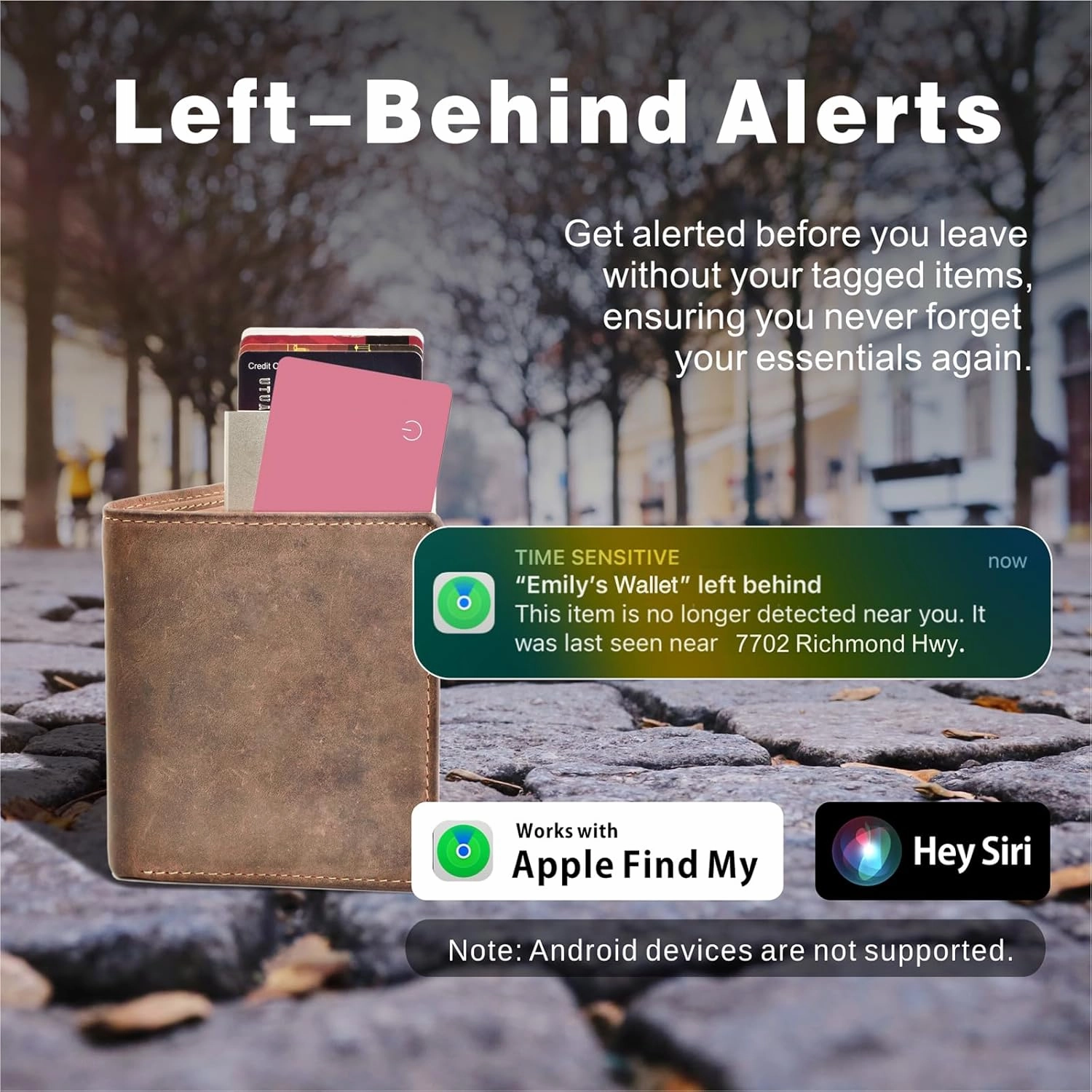Eelexa Wallet Tracker Card, Rechargeable Thin Luggage Tracker, Works with Apple Find My (iOS Only), Item Finder for Wallet, Suitcase, ID Card, IP68 Waterproof, 2 Pack