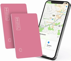 Eelexa Wallet Tracker Card, Rechargeable Thin Luggage Tracker, Works with Apple Find My (iOS Only), Item Finder for Wallet, Suitcase, ID Card, IP68 Waterproof, 2 Pack