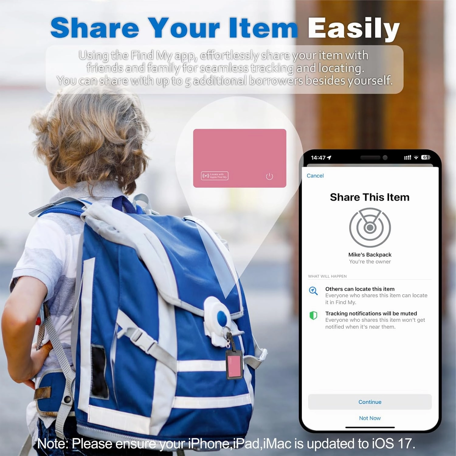 Eelexa Wallet Tracker Card, Rechargeable Thin Luggage Tracker, Works with Apple Find My (iOS Only), Item Finder for Wallet, Suitcase, ID Card, IP68 Waterproof, 2 Pack