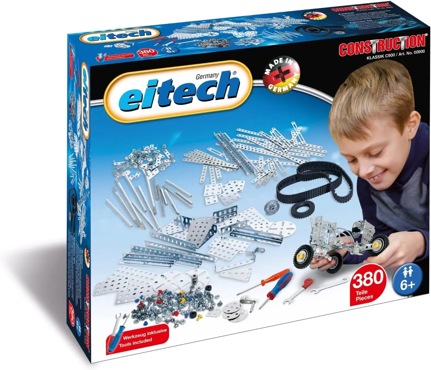 Eitech Expansion Set Educational STEM Toy- Intro to Engineering and STEAM Learning, Build and Play Steel Construction Set with 380 Pieces