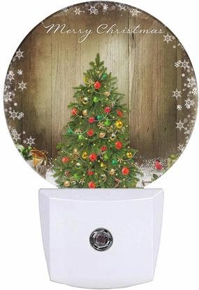 EKOBLA Winter Green Christmas Tree Night Lights Plug into Wall Holiday Presents Gift Boxes Snowflakes Night Lamp Auto Sensor LED Dusk to Dawn Light for Boys Girls Men Women