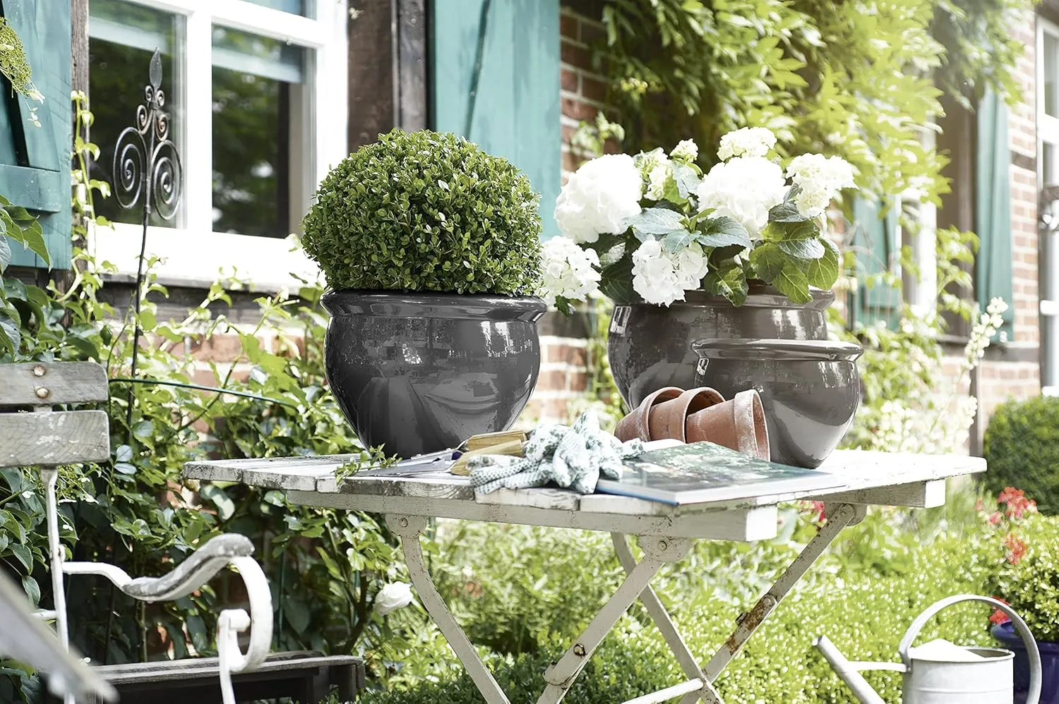 EMSA 501869 Siena NOBILE Round Planter, ø 26 x 19 cm, Anthracite