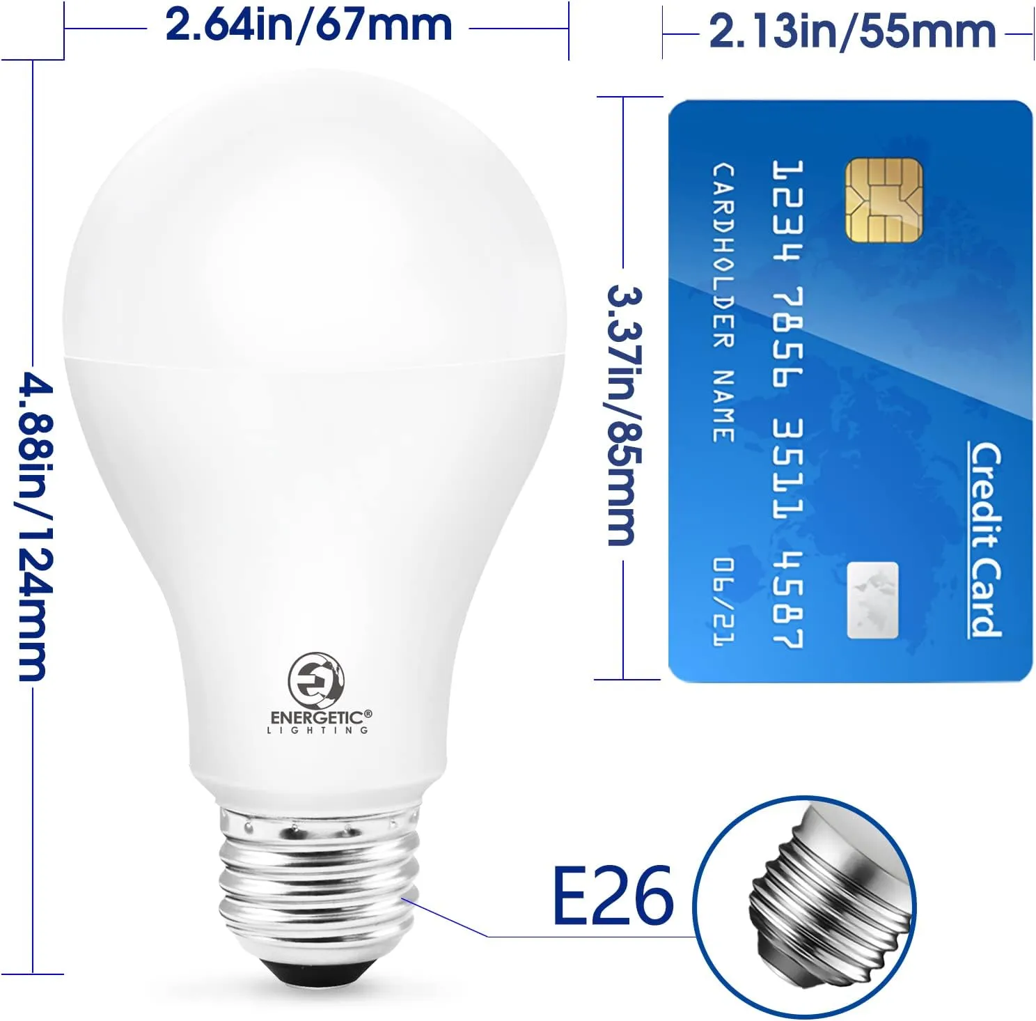 ENERGETIC SMARTER LIGHTING Dimmable A21 LED Bulb, 150 Watt Equivalent, 2600LM Super Bright Light Bulbs, Soft White 2700K, E26 Standard Base, UL Listed, Damp Rated, 4 Pack