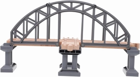 ERINGOGO Kids Toy Train Accessory Playset Wooden Bridge Develop Creative Thinking Fine Motor Skills