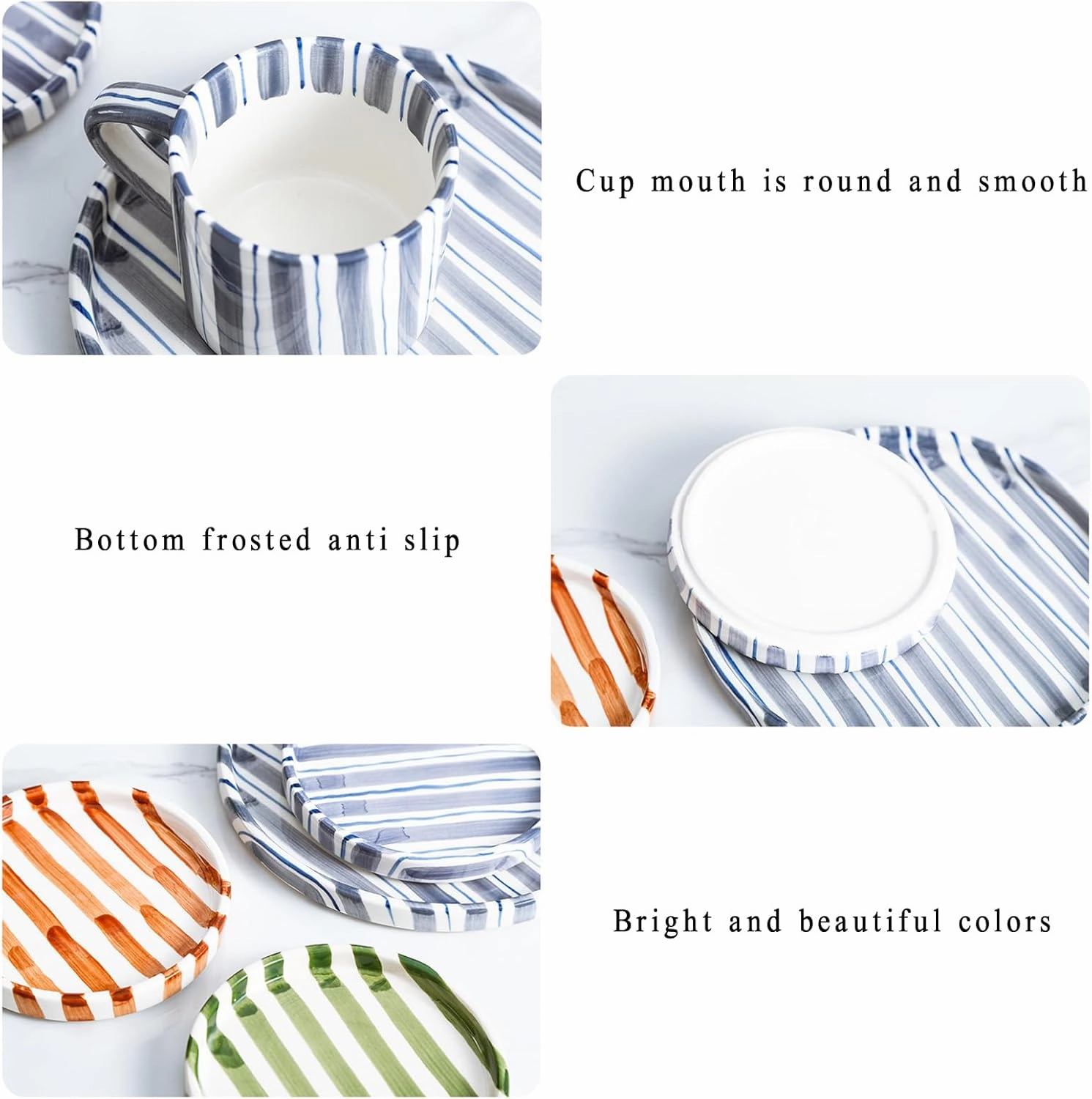 Espresso Cups Ceramic Coffee Mug Series European Striped Dot Coffee Cup And Saucer Mug Cake Plate Afternoon Tea Set Tea Cup And Saucer,D