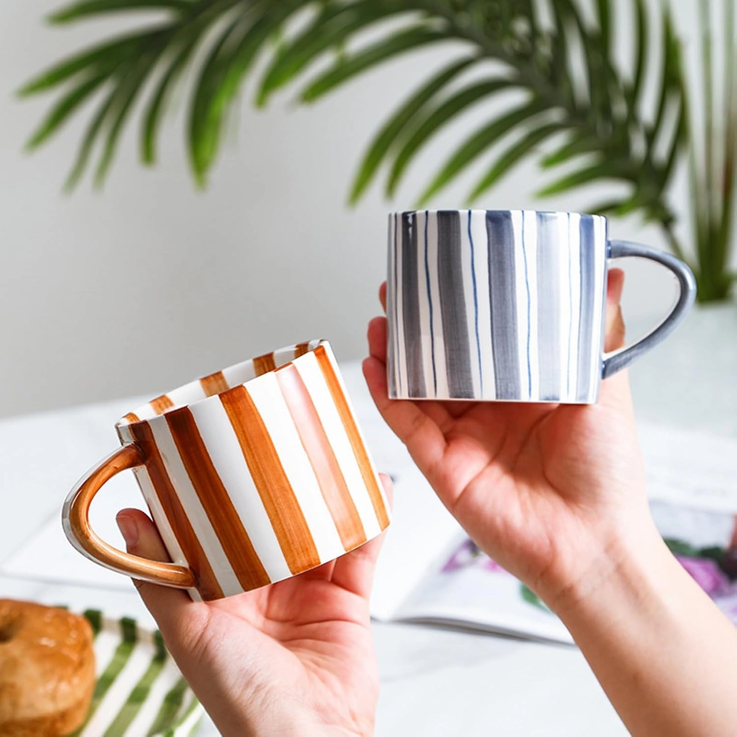 Espresso Cups Ceramic Coffee Mug Series European Striped Dot Coffee Cup And Saucer Mug Cake Plate Afternoon Tea Set Tea Cup And Saucer,D