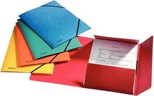 Esselte Rainbow 3-Flap Folder, A4, Assorted Colours, Pack of 5, 15523