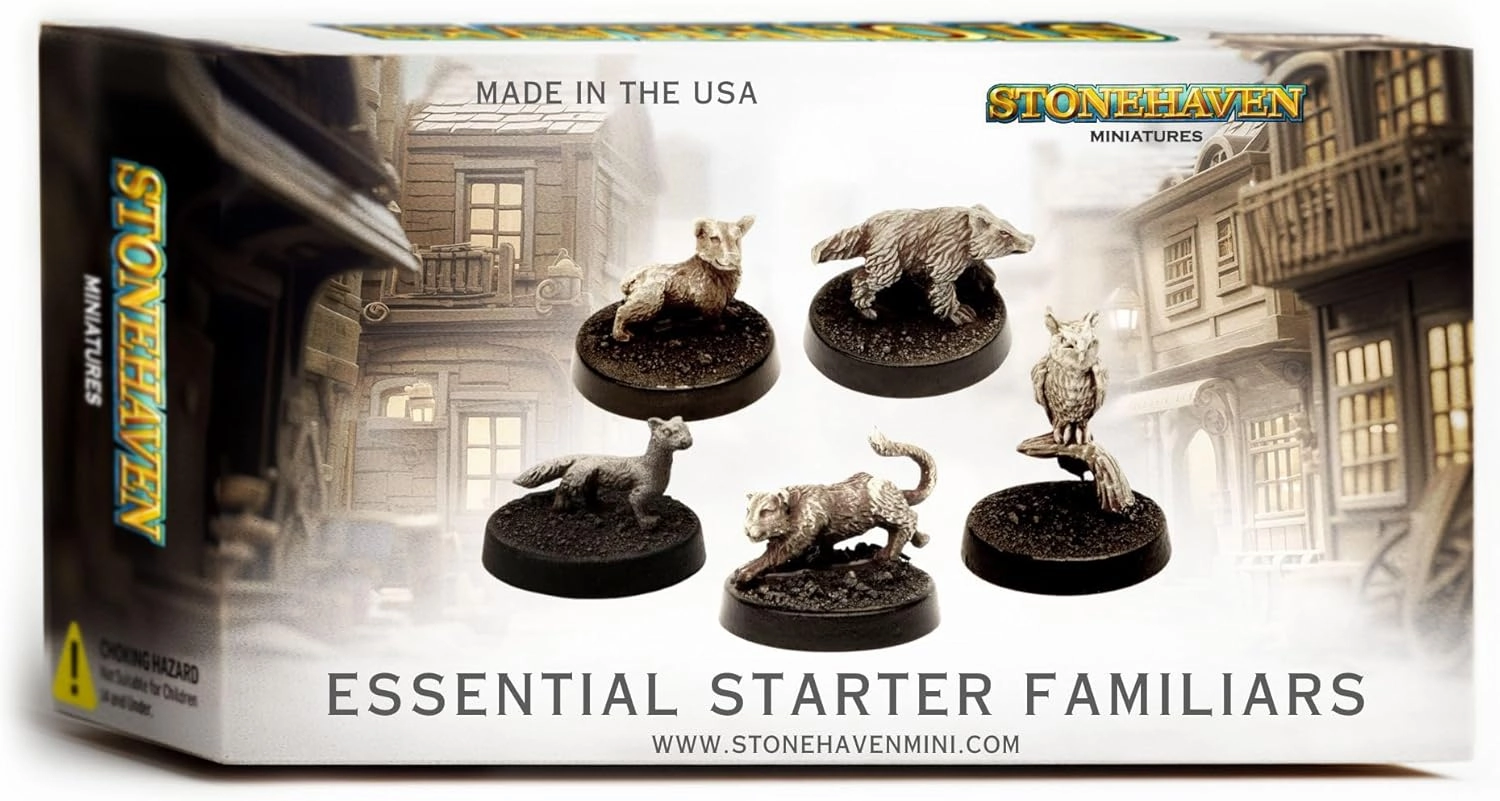 Essential Starter Familiars - 30mm Scale Set of 5 Everyday Pets for Tabletop RPGs & Wargames: for DND and Pathfinder, Basic Celestial Critters, Starter Squads