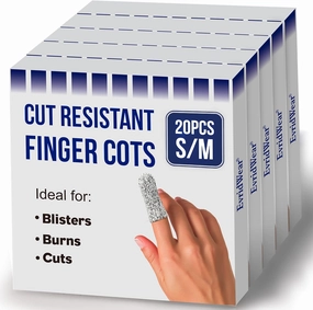Evridwear 20PCS Finger Cots Cut Resistant Finger Sleeves,Glove Life Extender, Thumb Protectors Finger Covers Fingertip Protector for Cutting, Handicrafts, Craft, Kitchen, Sculpture