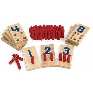 Excellerations Peg Number Board, Included: 10 Rubberwood Boards   55 Wood Pegs   Storage Bag, Montessori Math Materials, Learning Manipulatives, Counting for Kids, Reggio Emilia Classroom Essentials