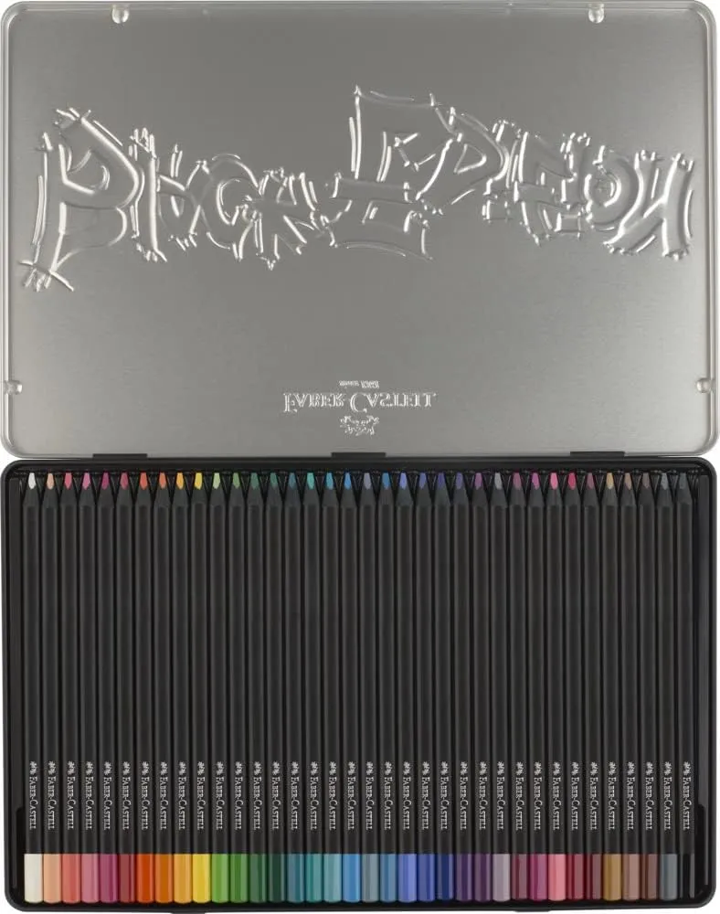 Faber Castell Colouring Pencils Black Edition, tin of 36 tin of 12