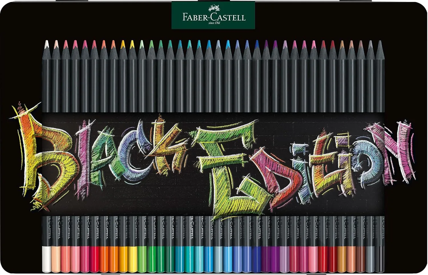 Faber Castell Colouring Pencils Black Edition, tin of 36 tin of 12
