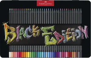 Faber Castell Colouring Pencils Black Edition, tin of 36 tin of 12